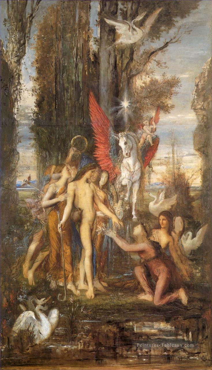Hésiode et les Muses Symbolisme mythologique biblique Gustave Moreau Peintures à l'huile
